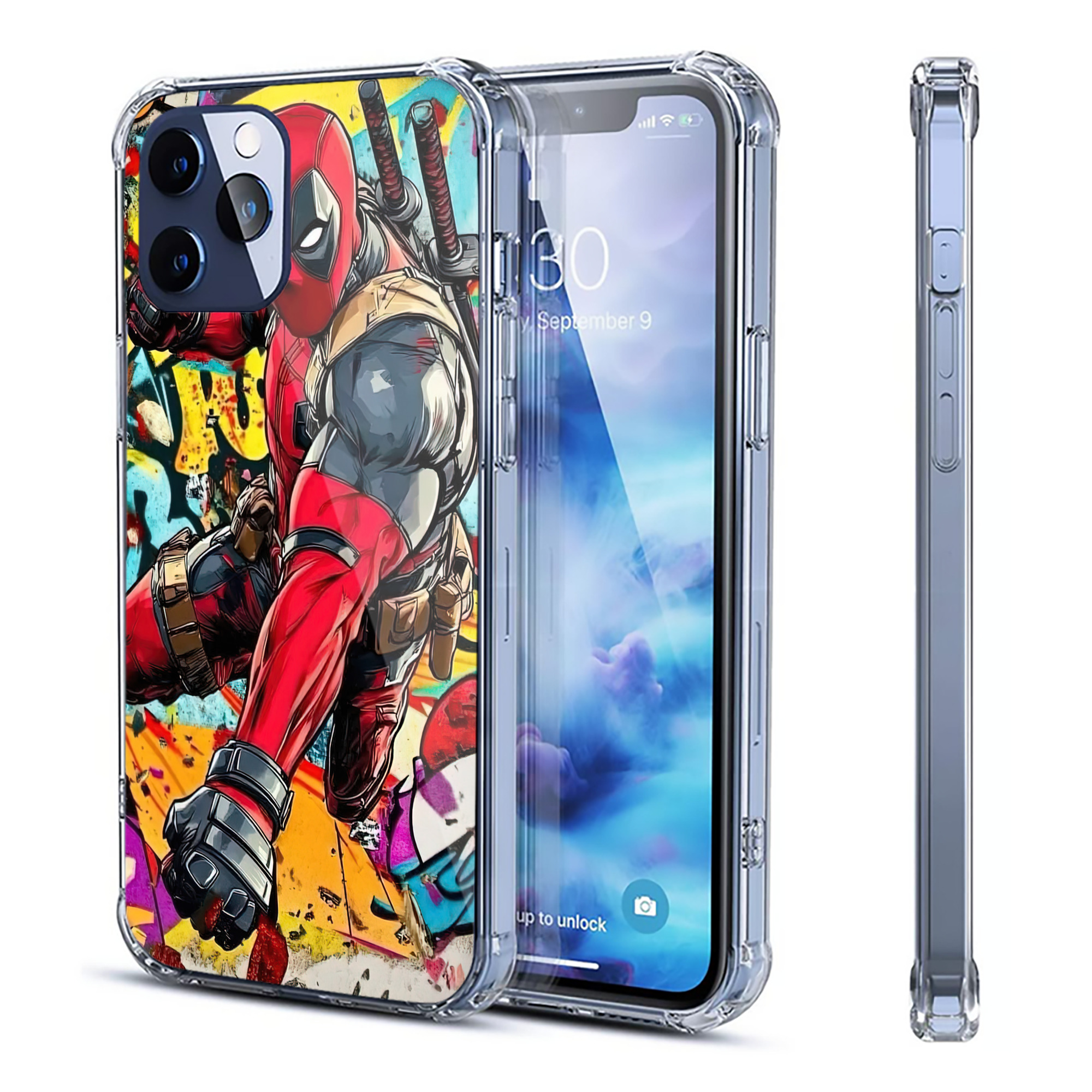 （画像用） Deadpool デッドプール 【iPhone 12シリーズ対応】透明スマホケース（クリアソフトケース）